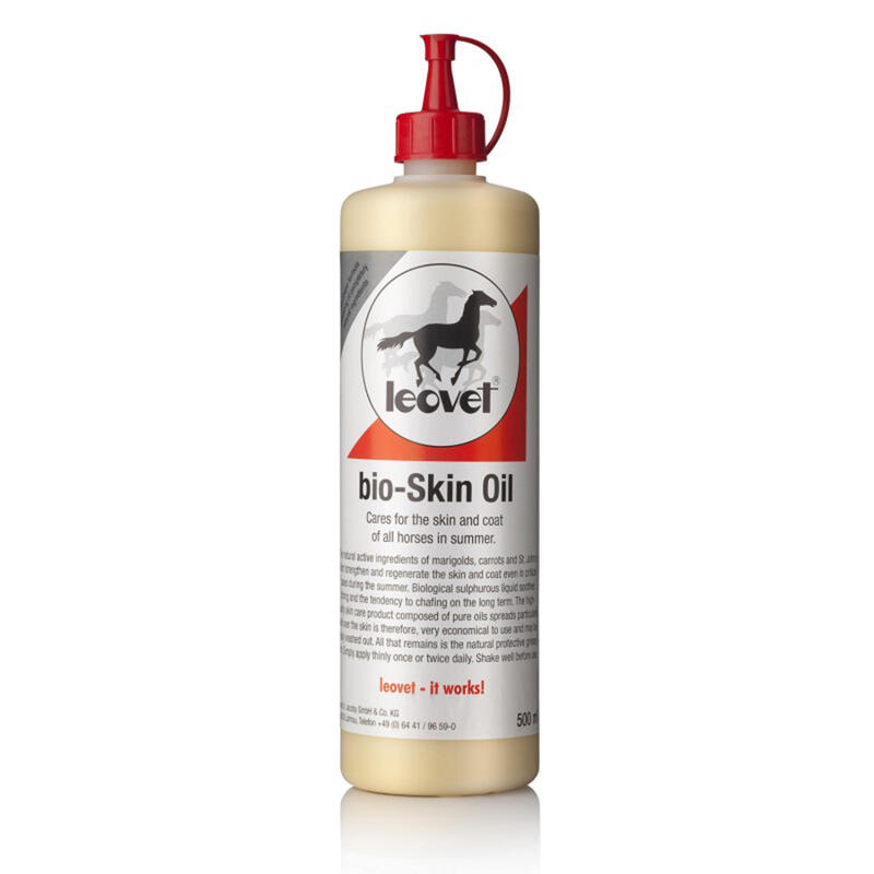 Aceite biológico equitación LEOVET caballo y poni 500 ml para la piel