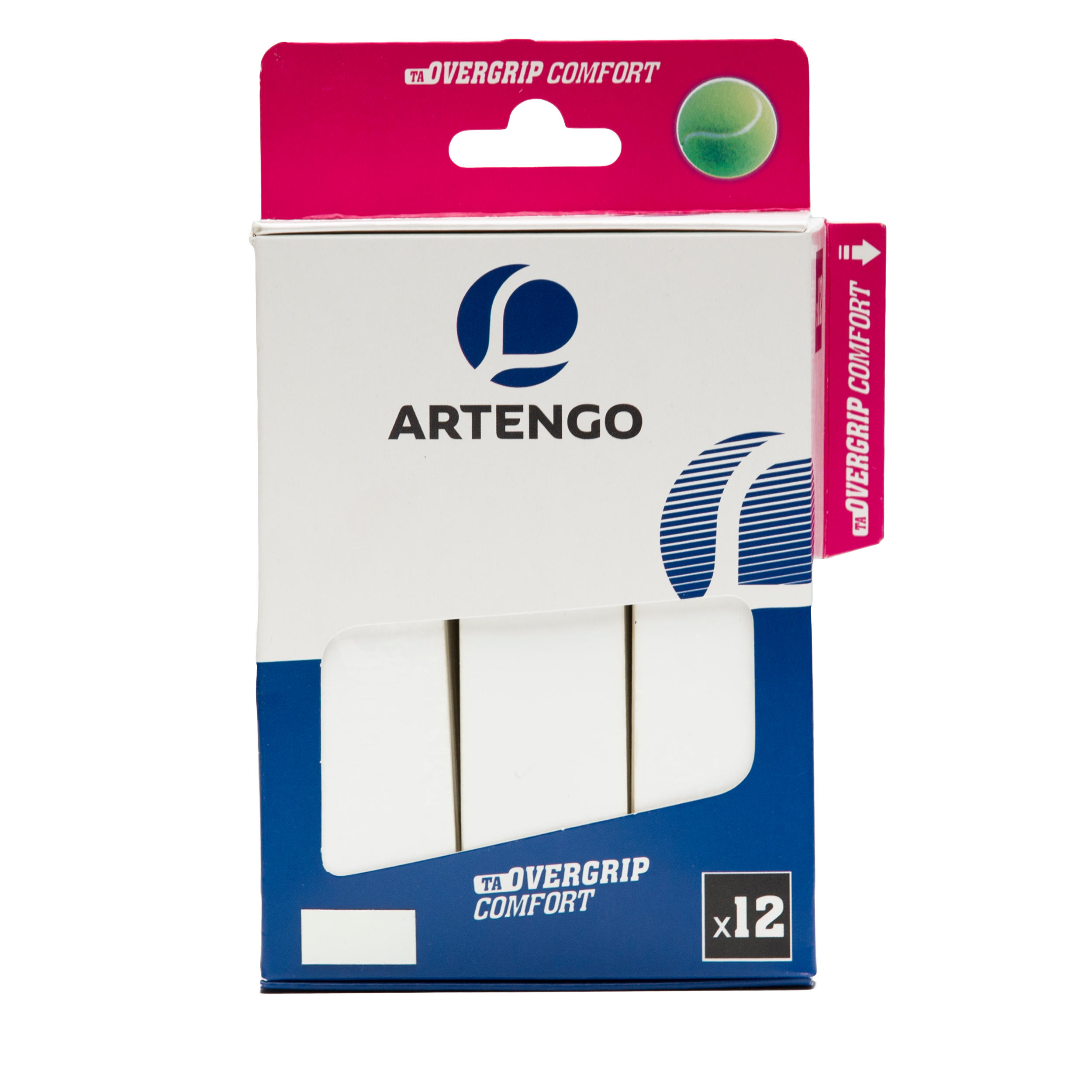 Tennis Comfort Overgrip 3-Pack - White - ARTENGO