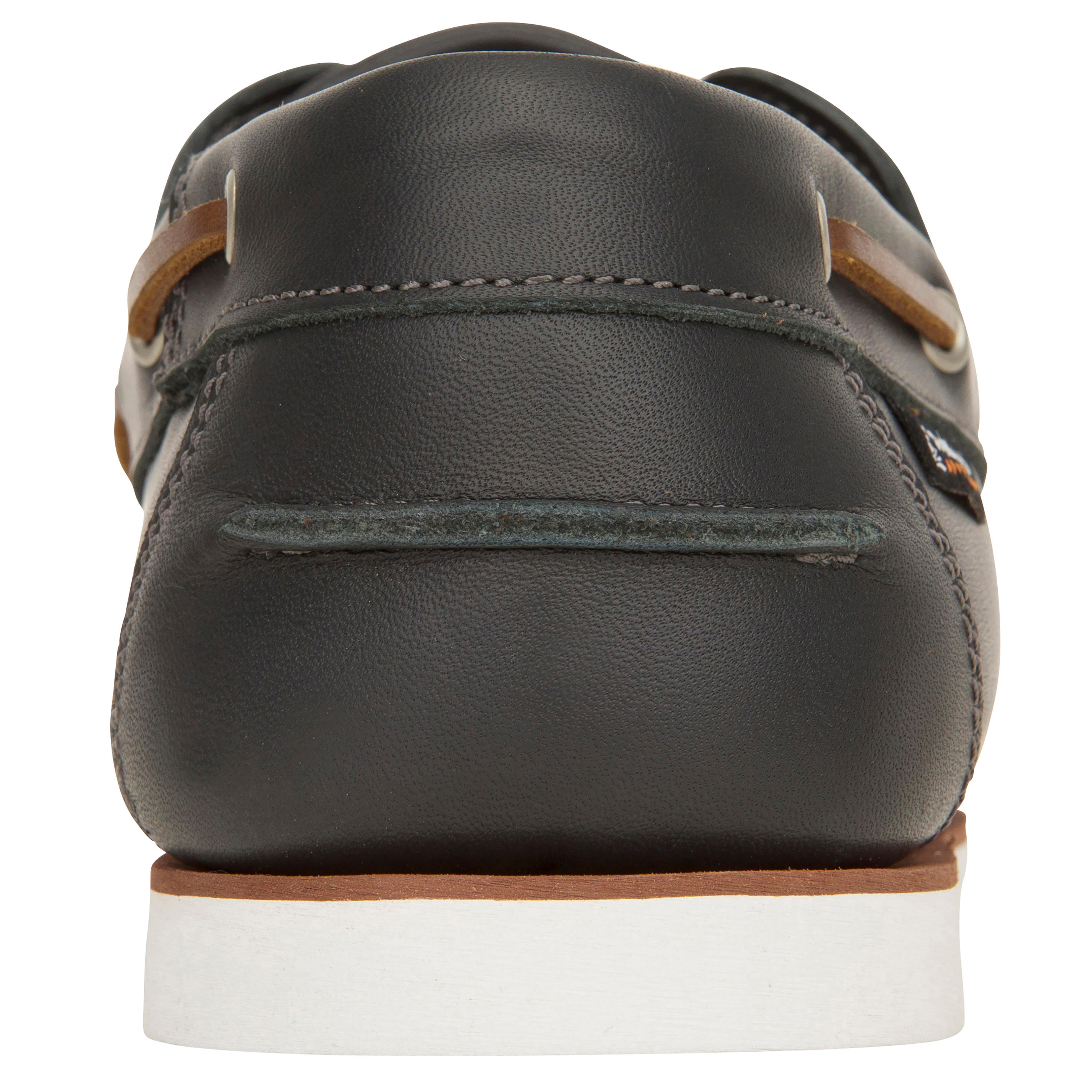 Zapatos Náuticos Piel Sailing 500 Adulto Carbono 5/9