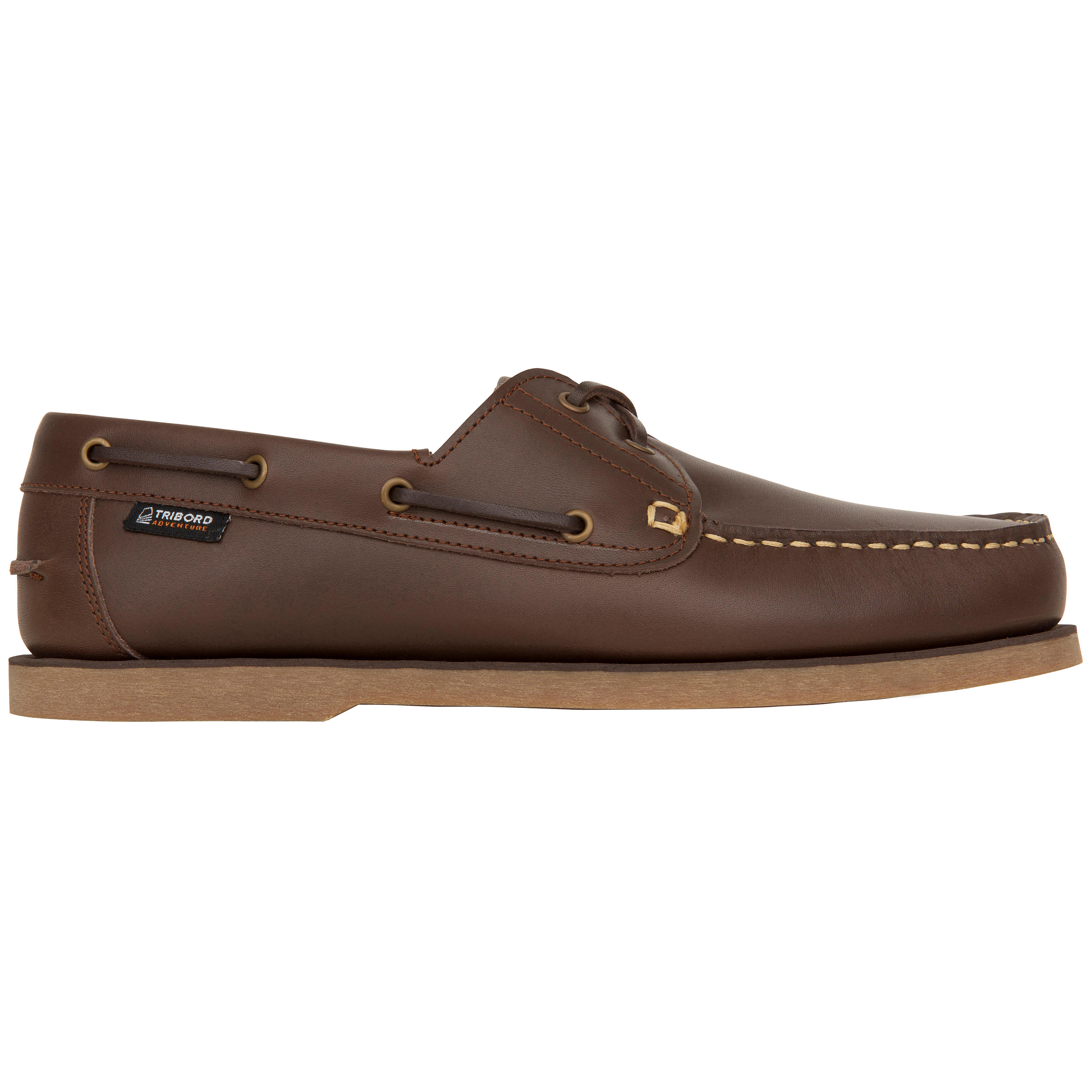 Chaussures de bateau Sailing 500 Homme Marron fonc TRIBORD