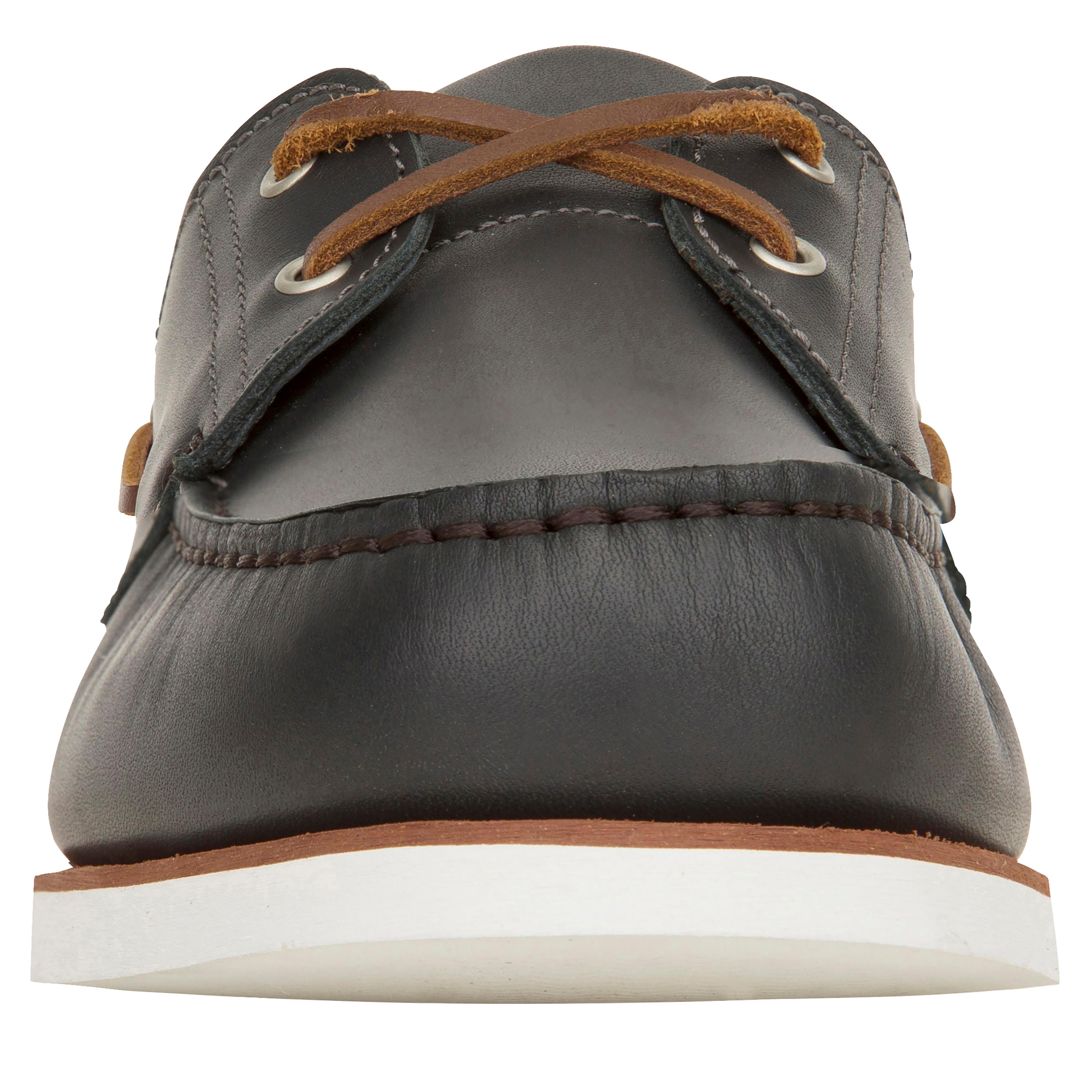 Zapatos Náuticos Piel Sailing 500 Adulto Carbono 7/9