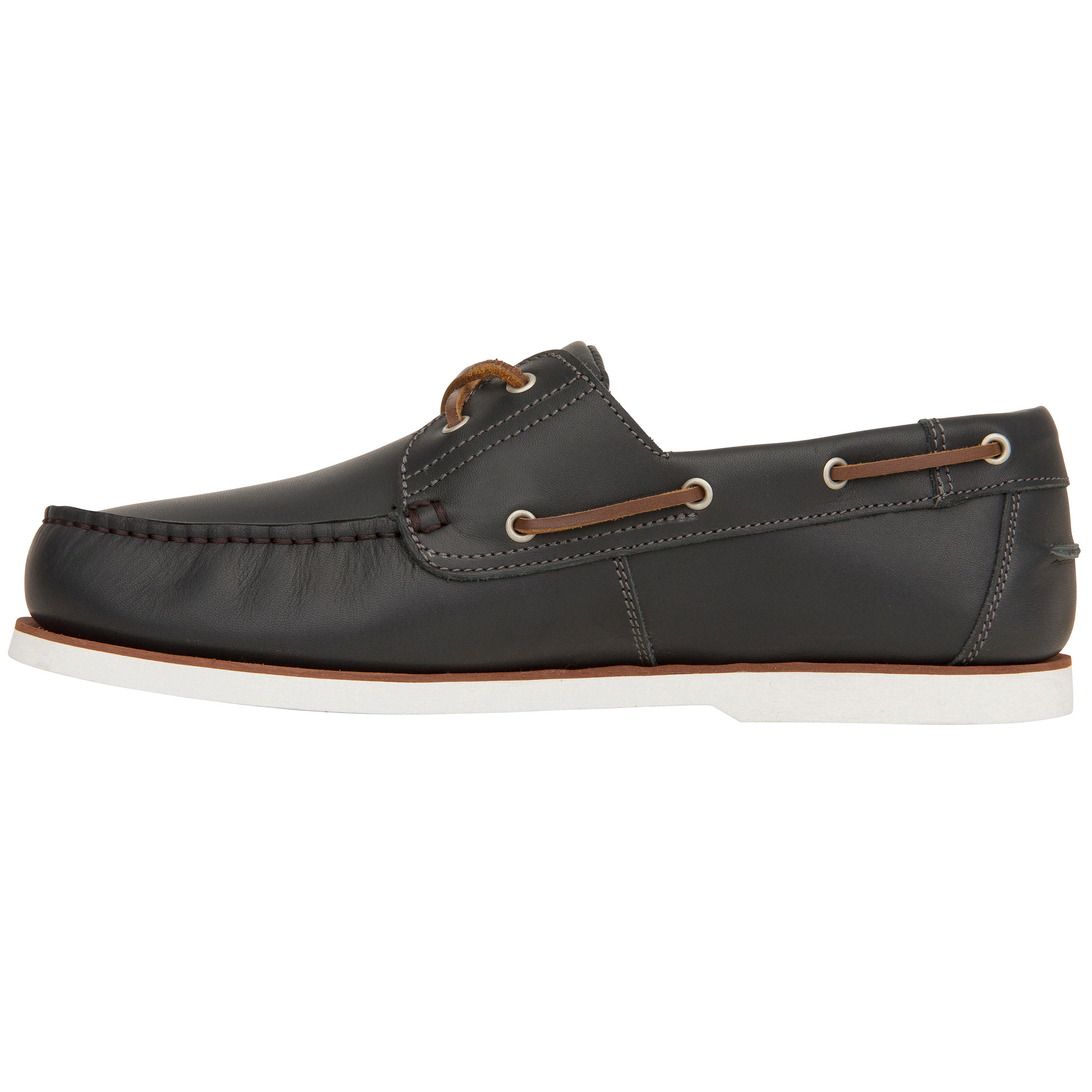 Zapatos Náuticos Piel Sailing 500 Adulto Carbono 6/9