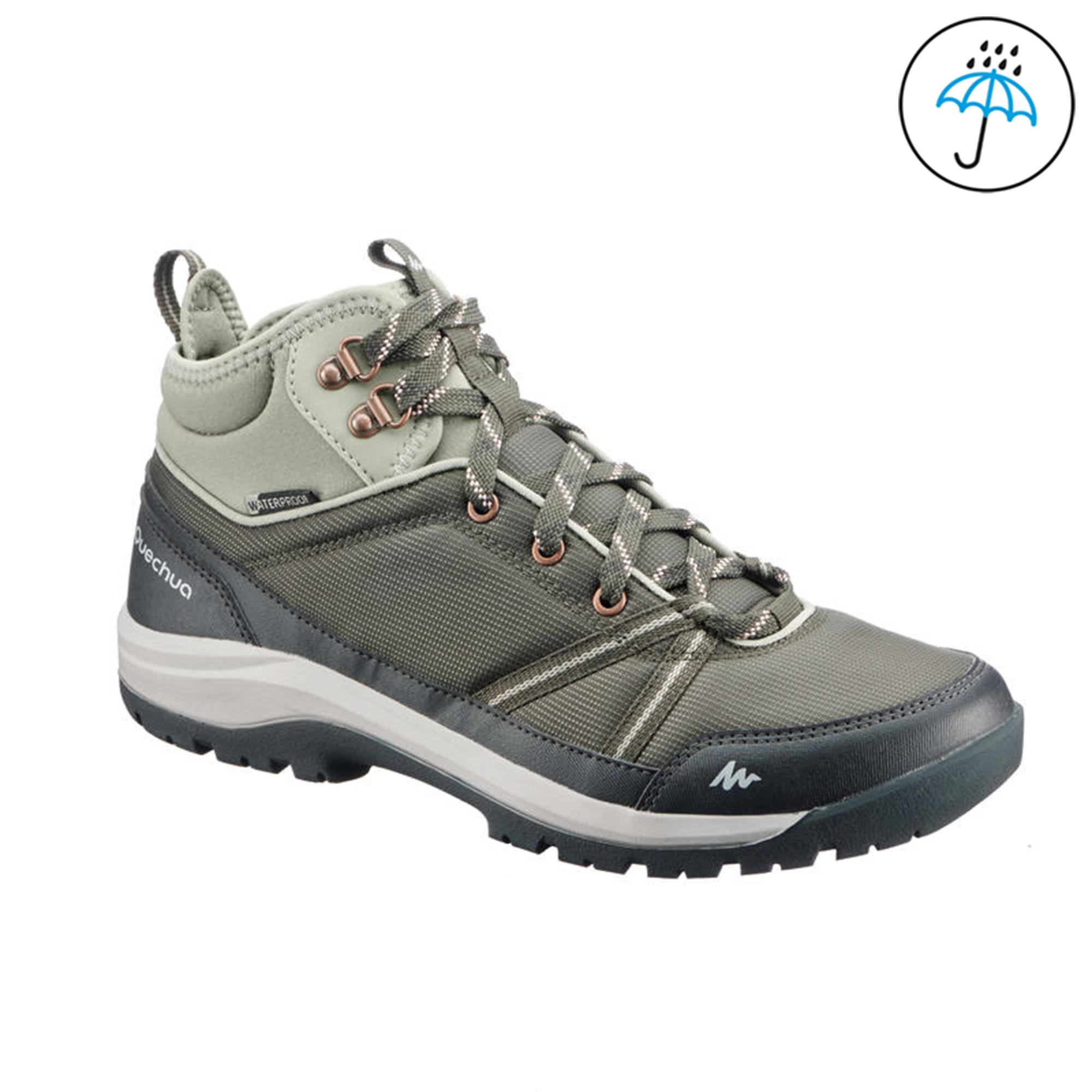 Botas impermeables senderismo Mujer- NH150 Mid WP - Caqui - Decathlon