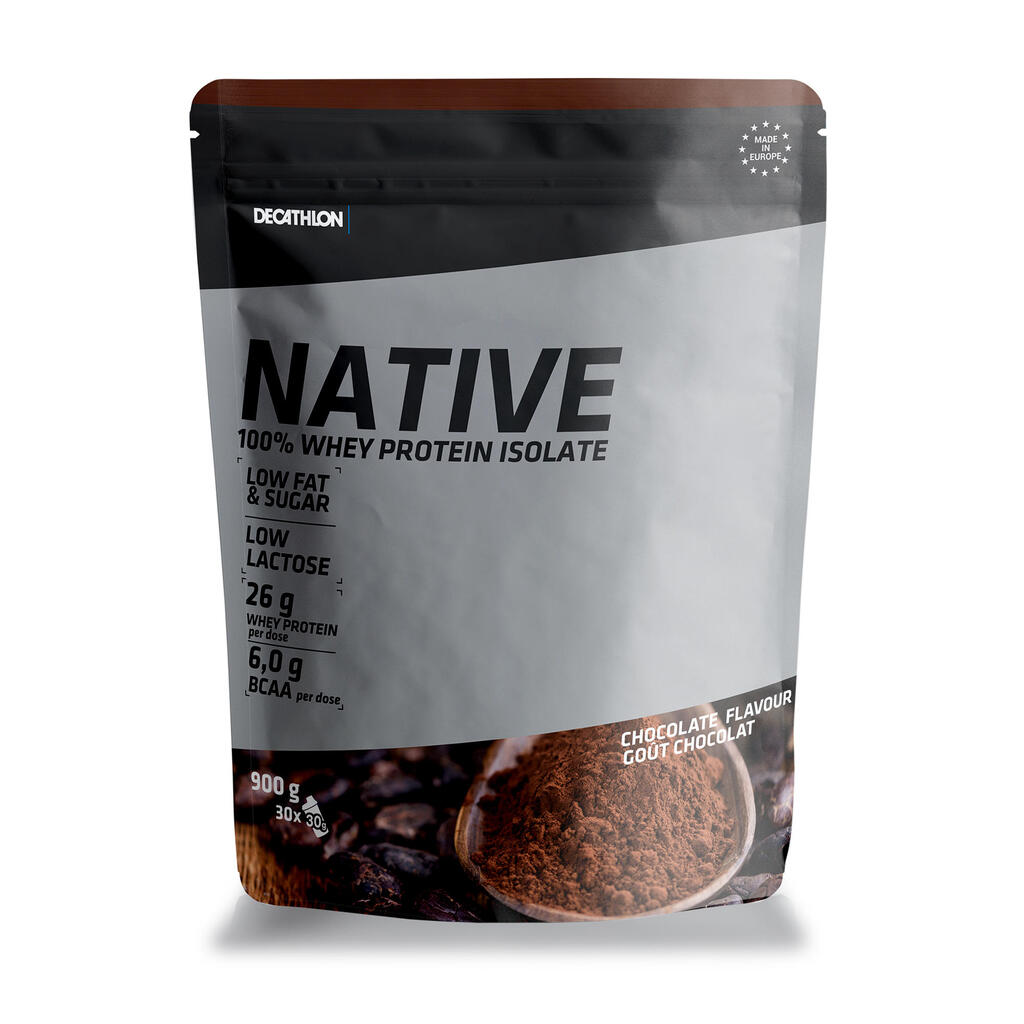 Sūkalu proteīns “native”, 900 g, ar šokolādes garšu