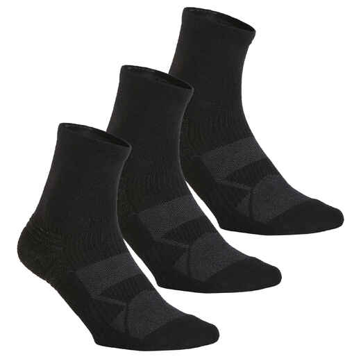 
      Chaussettes marche sportive/nordique WS 100 Mid noir (3 paires)
  