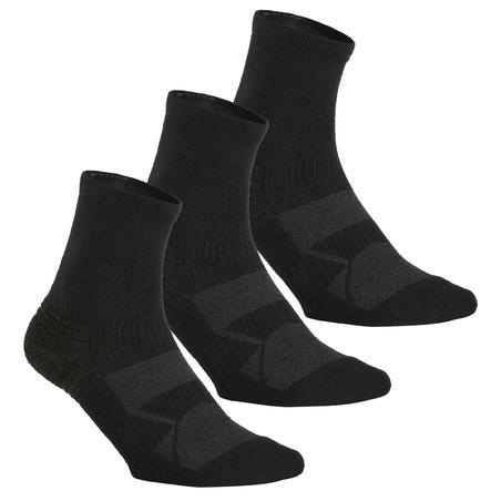 Шкарпетки WS 100 для спортивної/скандинавської ходьби, середньої довжини - Чорні