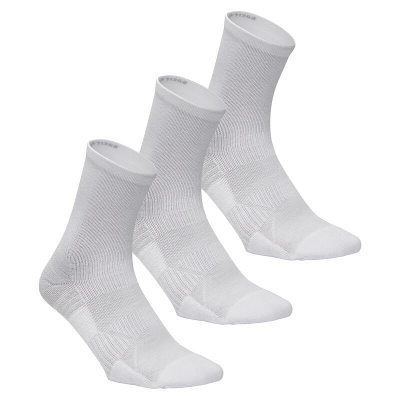 Sokken voor sportief wandelen/nordic walking WS 100 mid wit 3 paar
