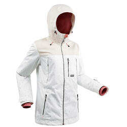Chaqueta de Snowboard y Nieve, Wed'ze SNB 500, Impermeable, Mujer, Blanco