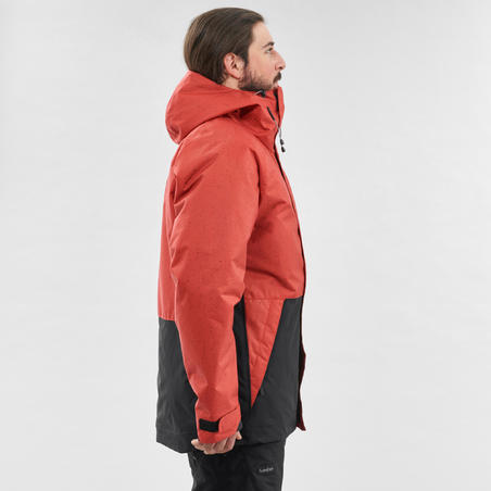 Куртка для лыж и сноуборда мужская кирпично-красная SNB 100