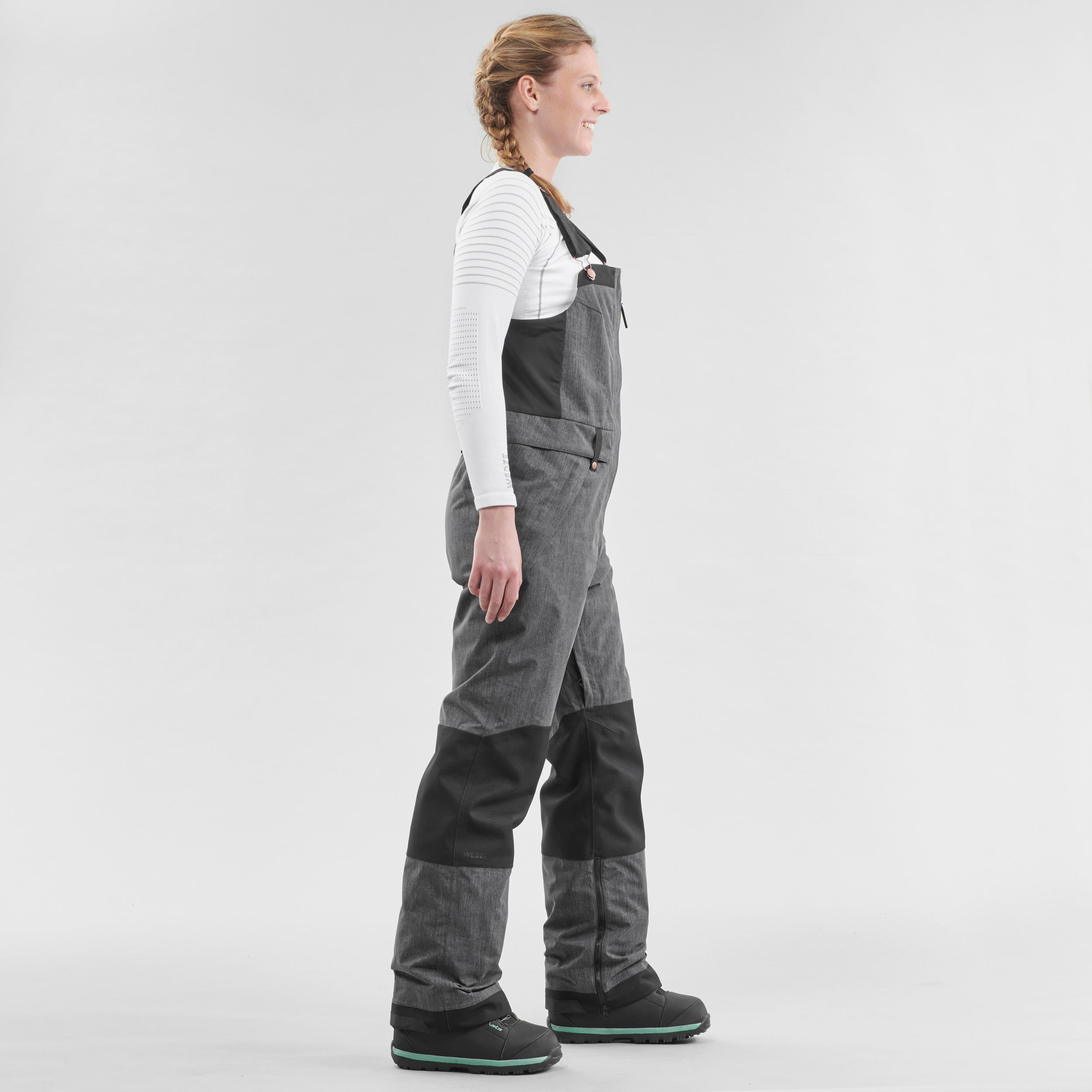 Women Snowboard and Ski Salopettes - Black 3/22