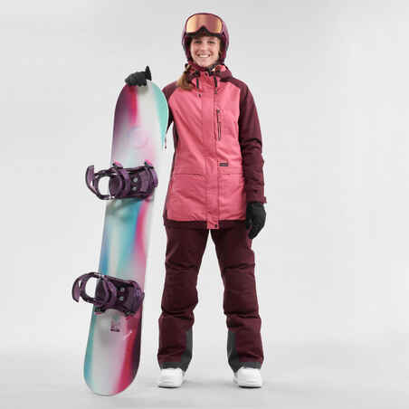 Snowboardhose 100 Damen bordeaux 
