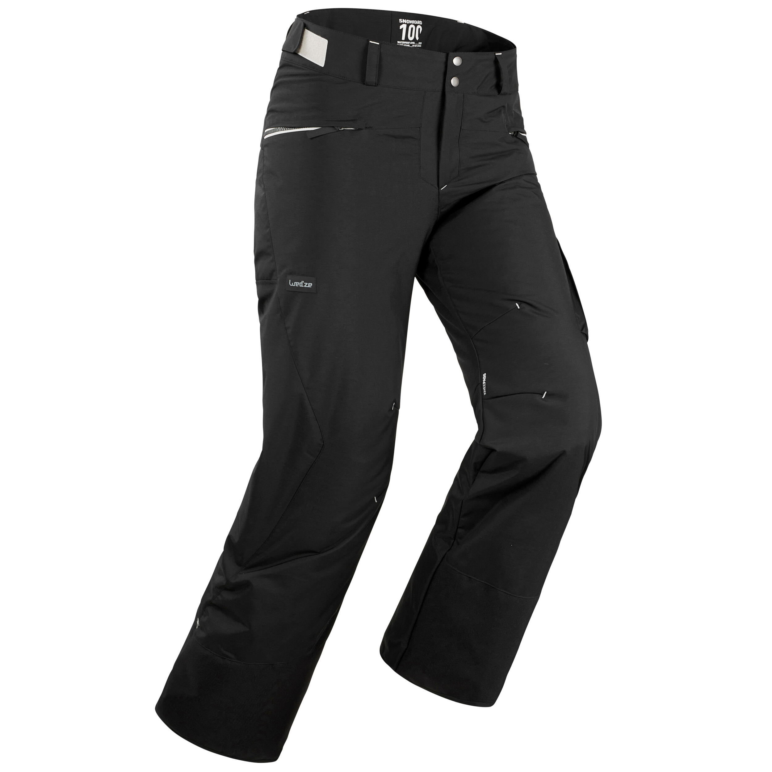 Men Ski and Snowboard Trousers Black Decathlon