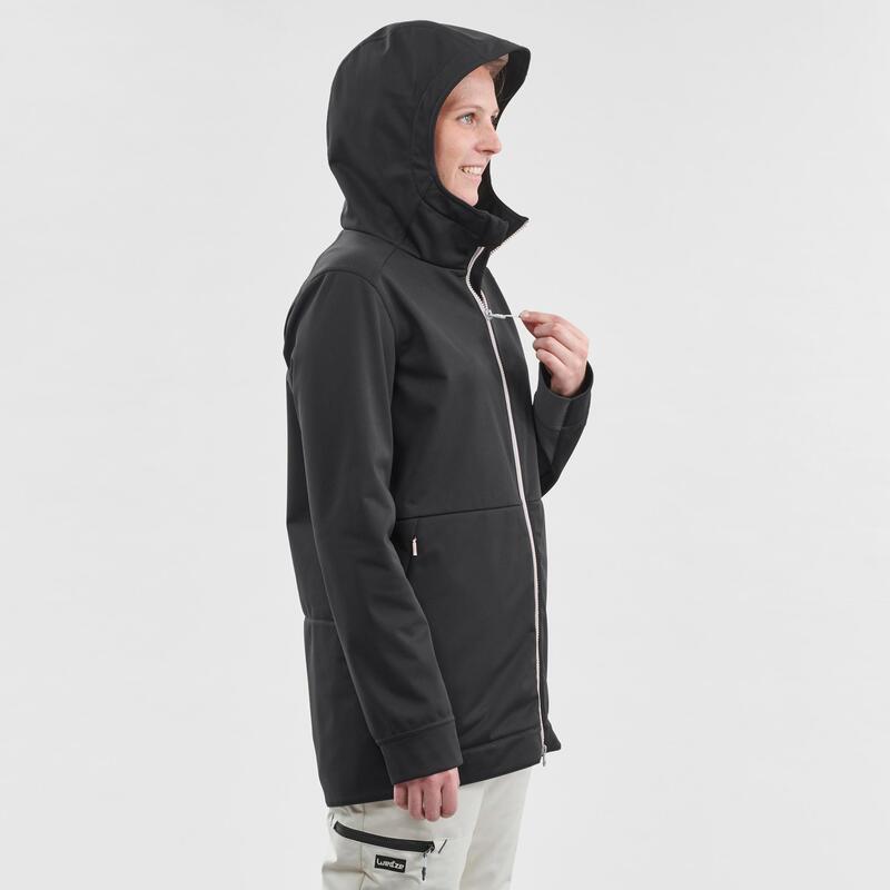 Kapuzenjacke Hoodie Ski/Snowboard Damen schwarz