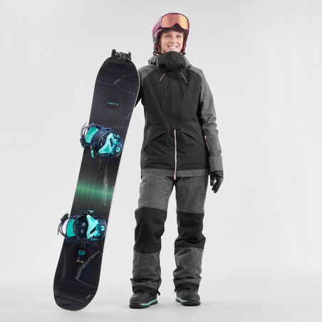 Snowboardhose Skihose Latzhose 900 Damen schwarz 
