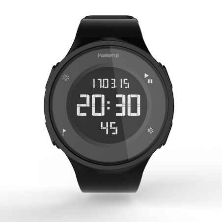 W500 M men's running stopwatch reverse screen - Black