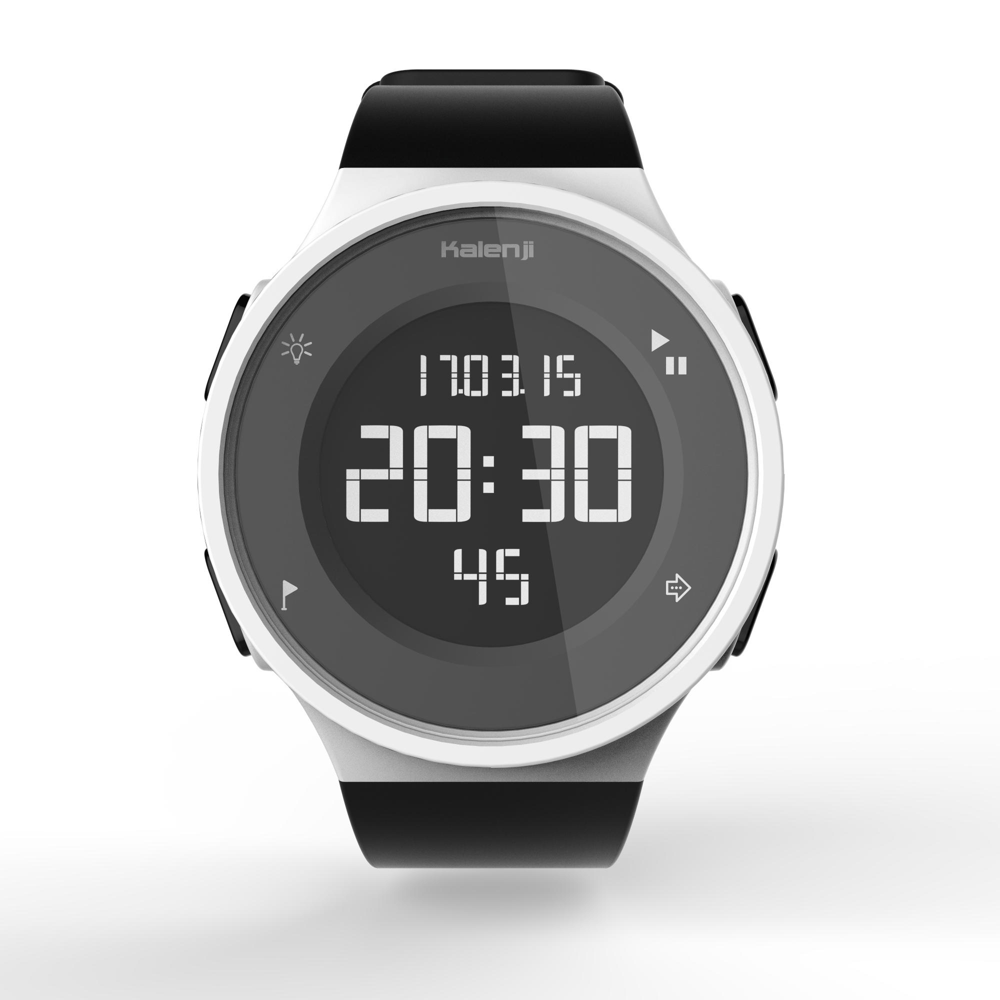 W500 M men s running stopwatch white reversed screen Decathlon
