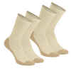 Chaussettes randonnée nature beige - NH100 High - X 2 paires