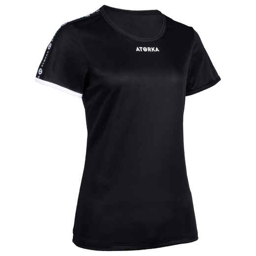 
      H100C Women's Short-Sleeved Handball Jersey - Black
  