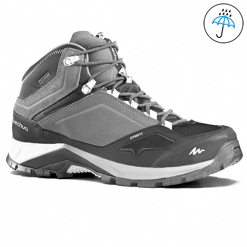 Men's waterproof mountain hiking shoes - MH500 Mid - Grey