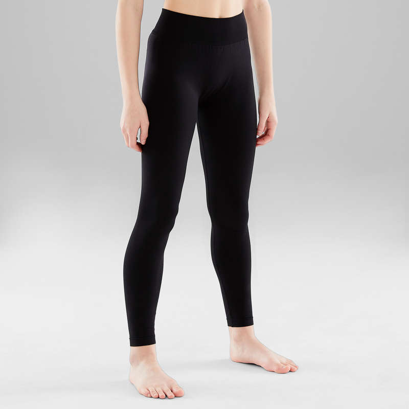 GIRL DANCE APPAREL Street Dance and Urban Dance - Girls' Dance Leggings - Black DOMYOS - Sports