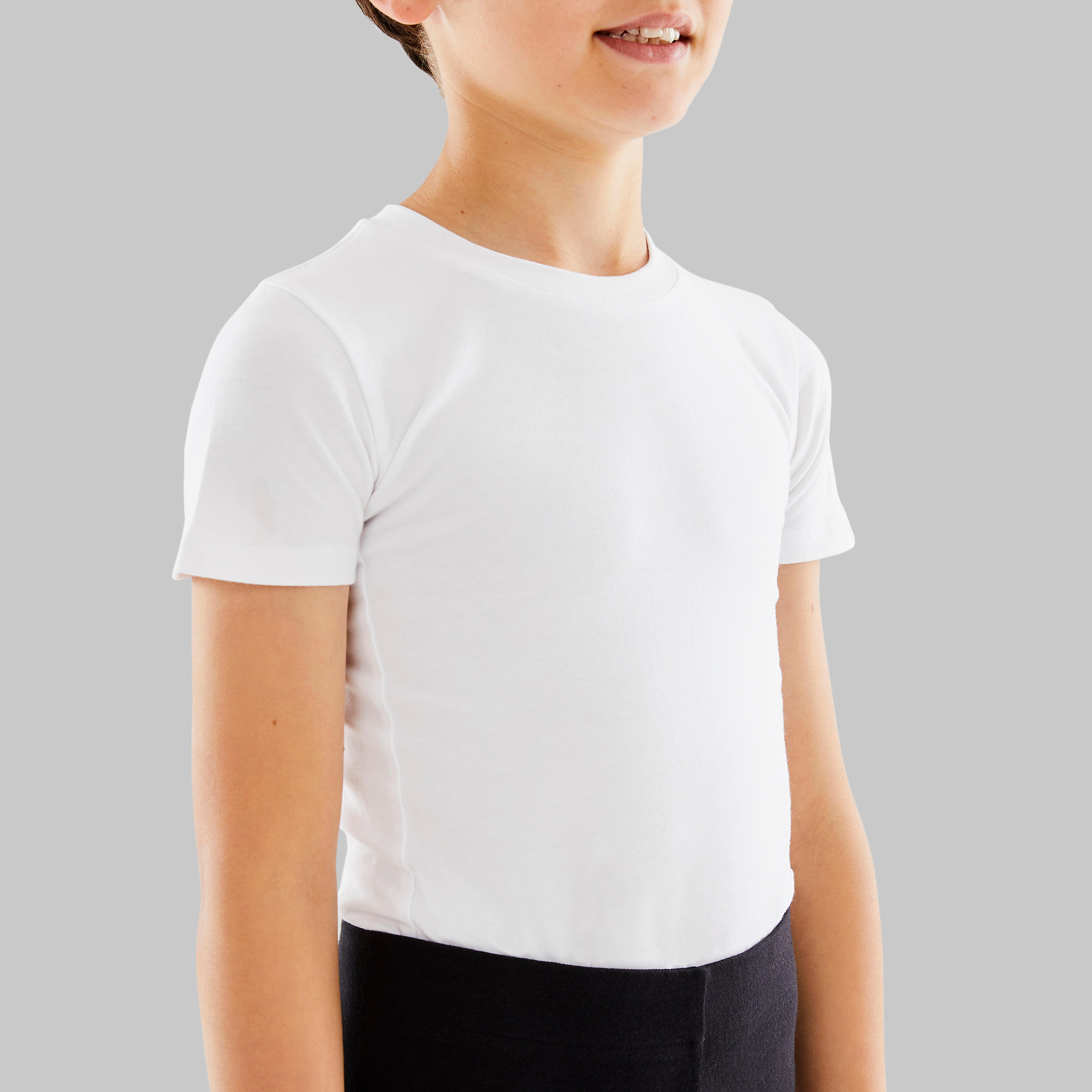 T-shirt danse classique blanc manches courtes garçon 7/18