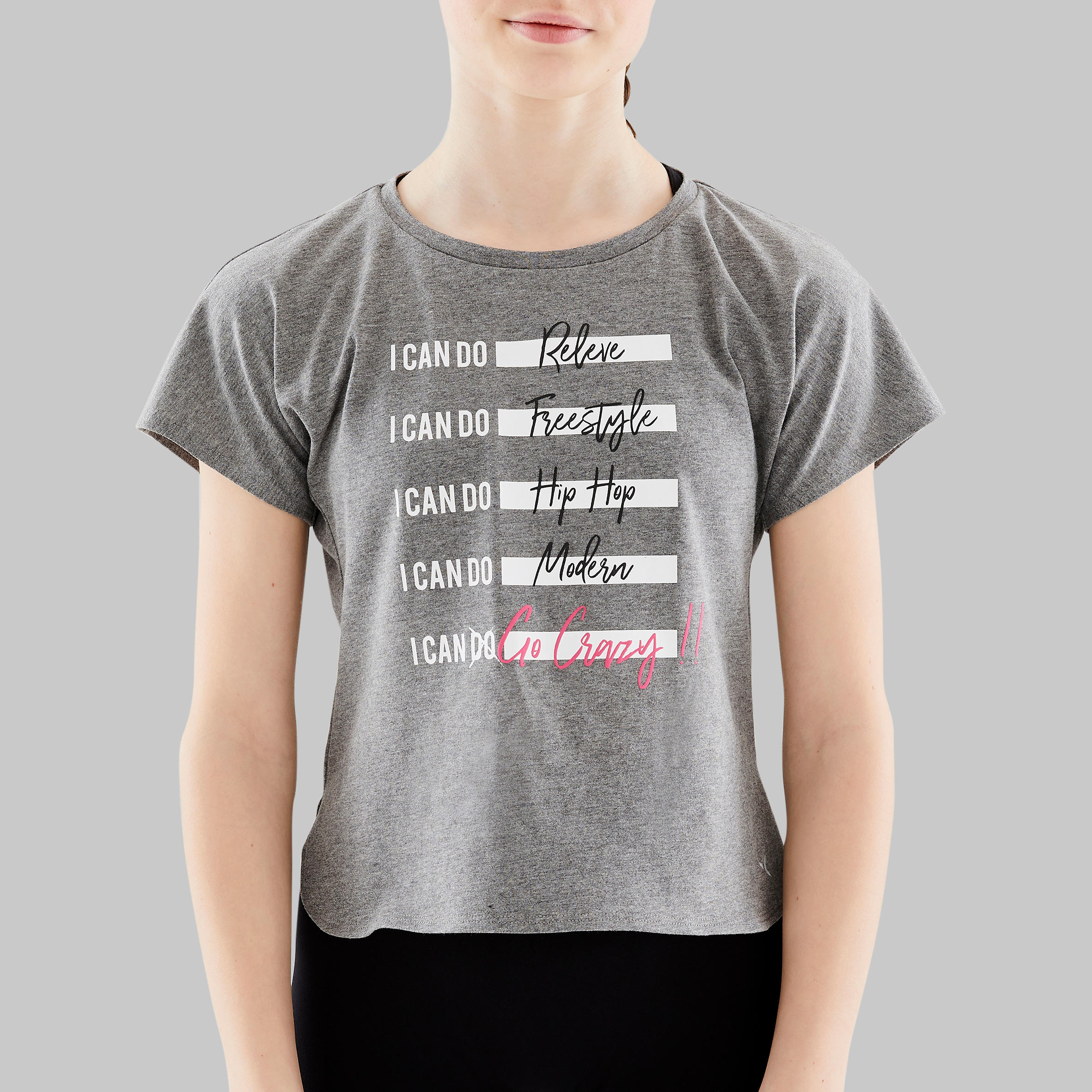 Girls' Modern Dance T-Shirt - Grey 3/13