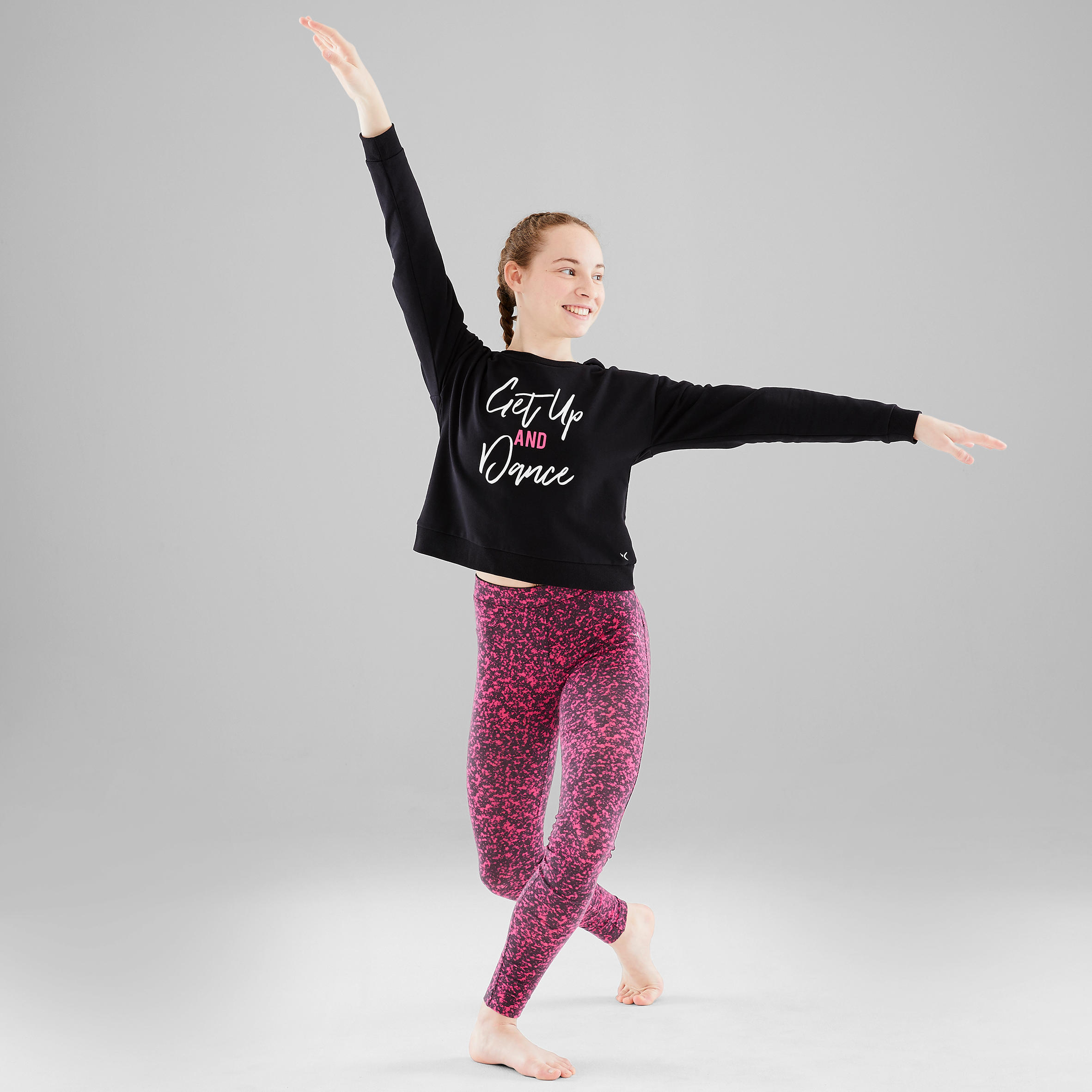Girls' Hooded Modern Dance Sweatshirt - Black 2/15