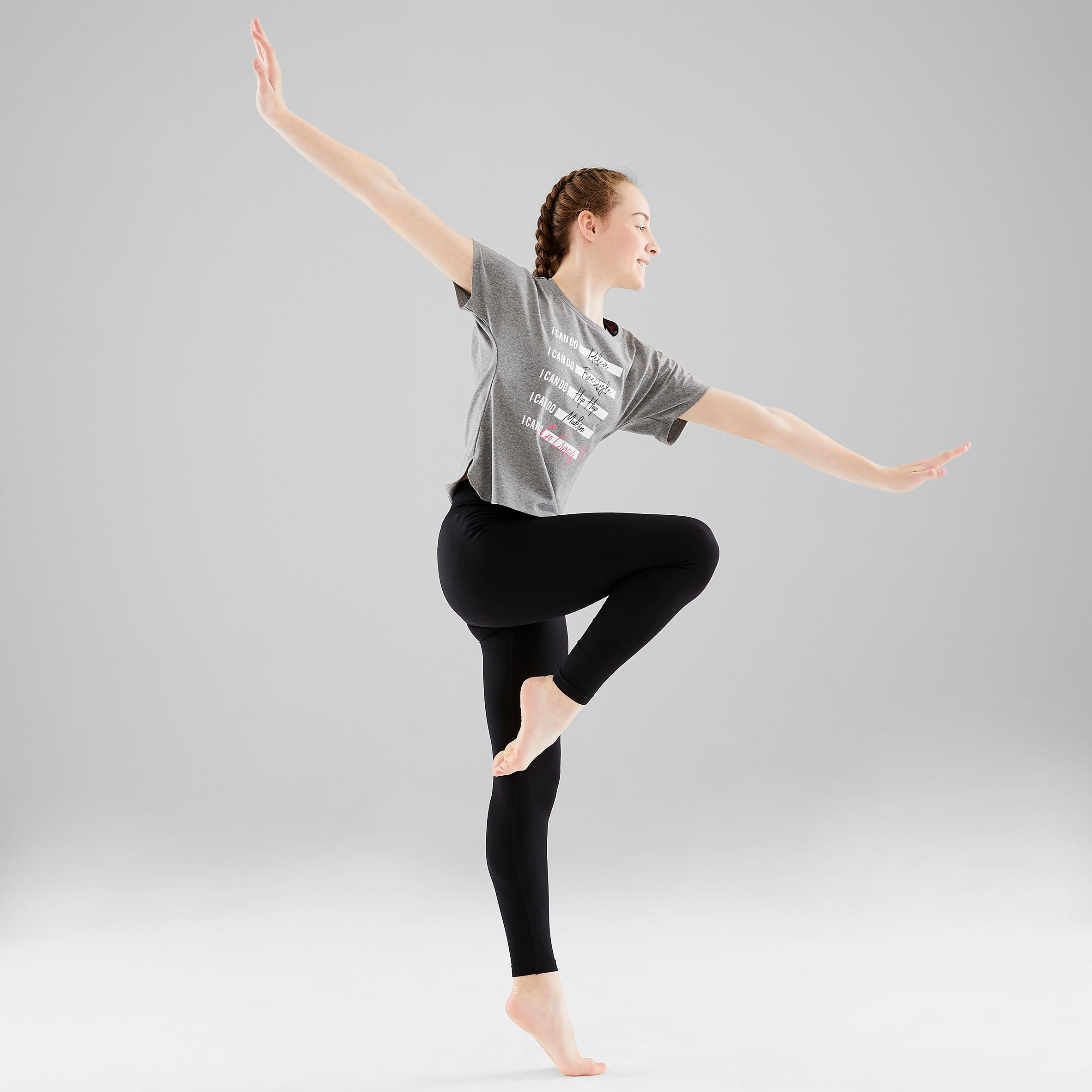 Girls' Modern Dance T-Shirt - Grey 5/13