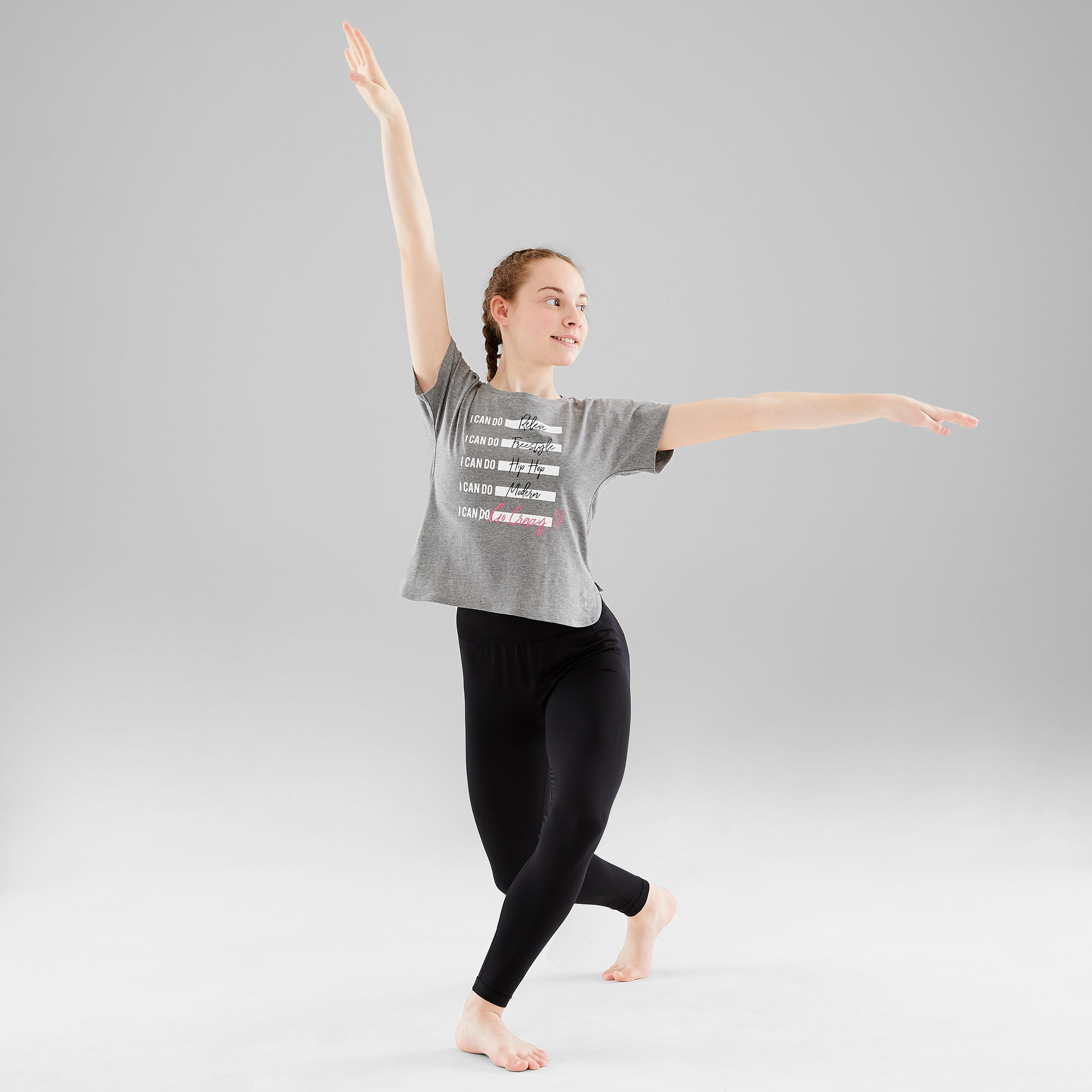 Girls' Modern Dance T-Shirt - Grey 2/13