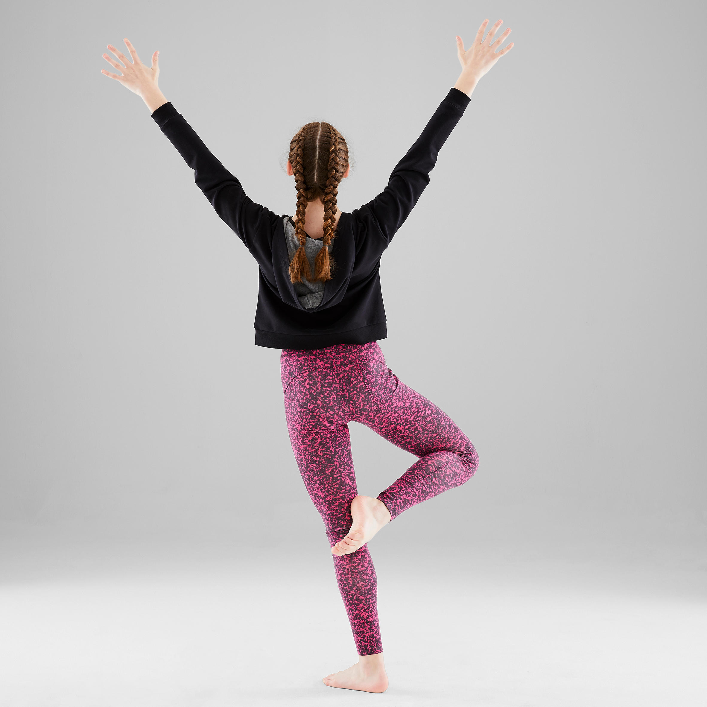 Girls' Hooded Modern Dance Sweatshirt - Black 4/15