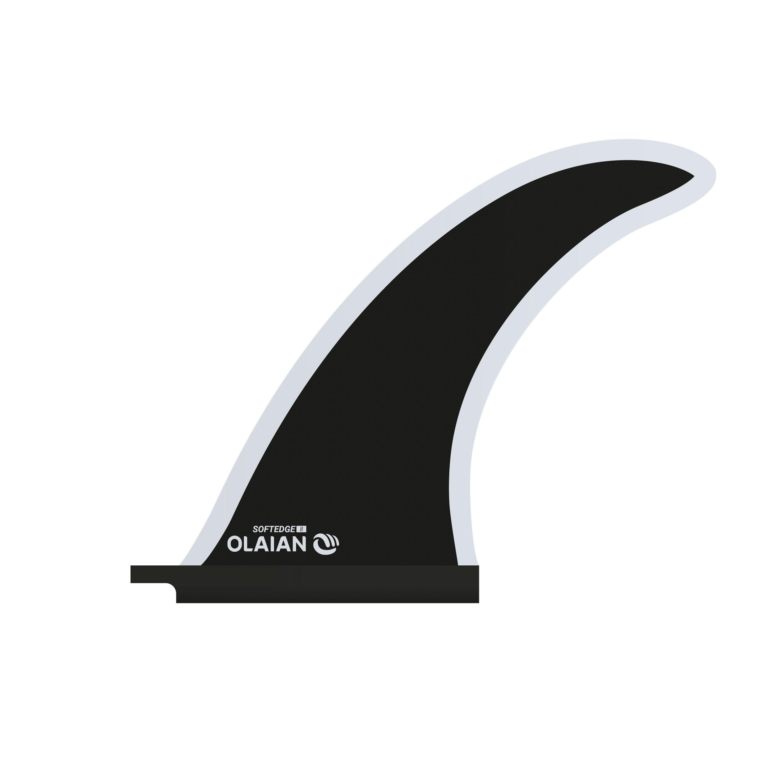 OLAIAN Central 8" fin with soft edges for longboard. US Box