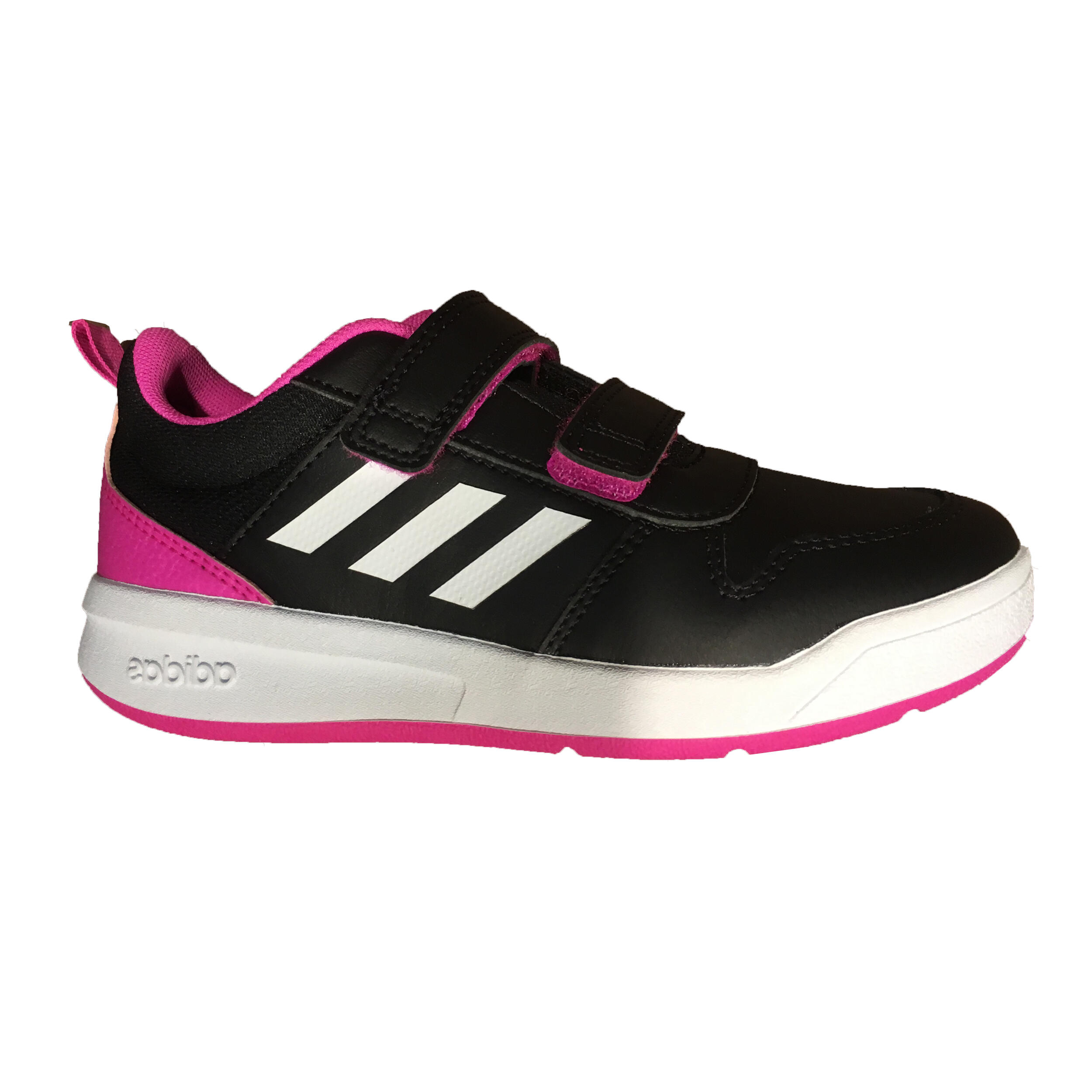 black and pink tennis shoes