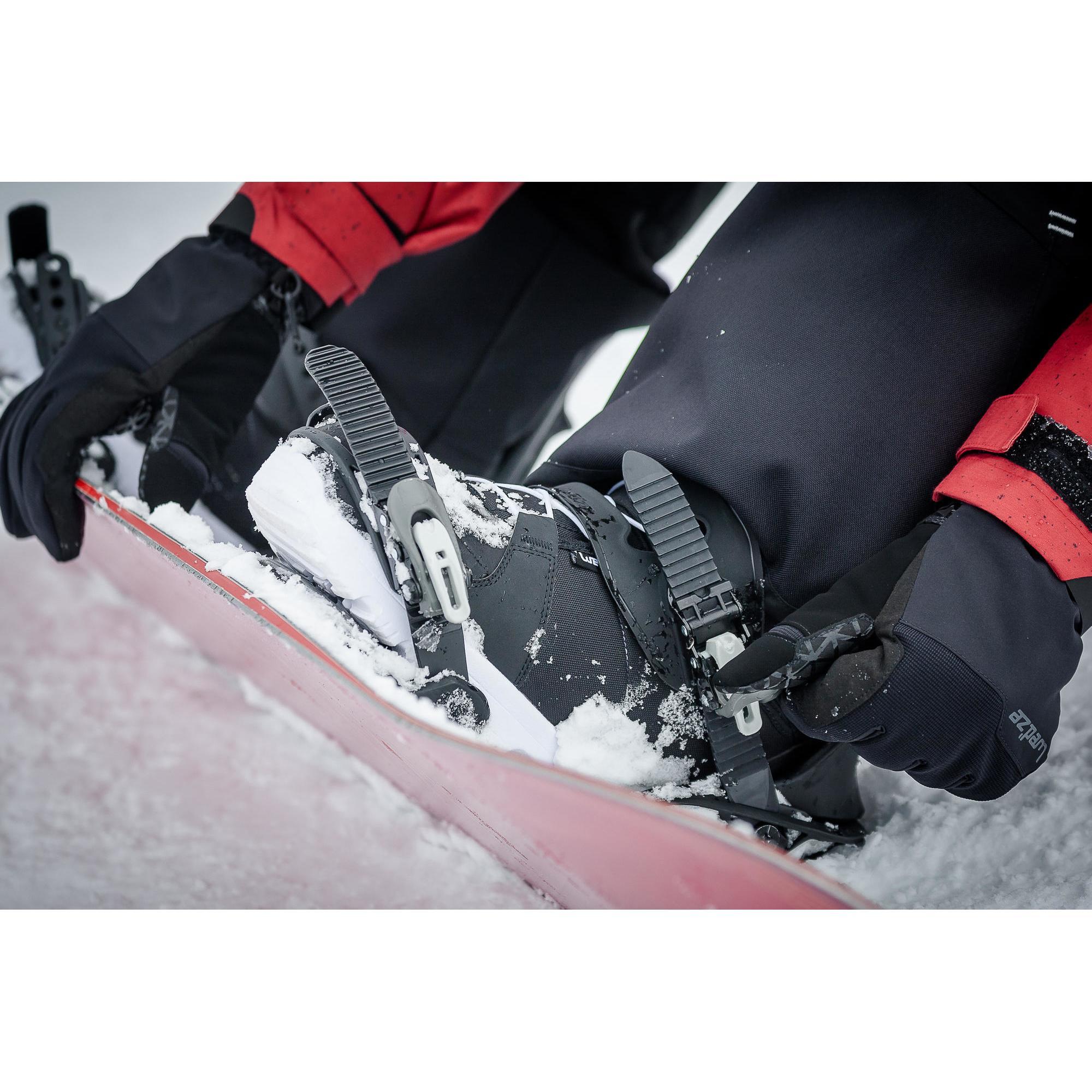 snowshoeing in snowboard boots