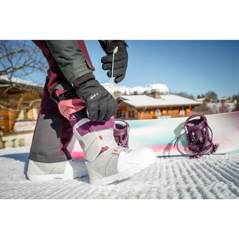 Chaussures de snowboard femme débutante, Maoke 300, grises