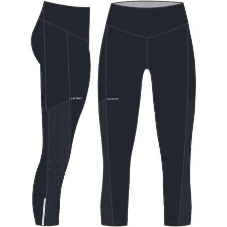 Women's Tennis Quick-Dry Cropped Leggings Dry Hip Ball - Blue/Black