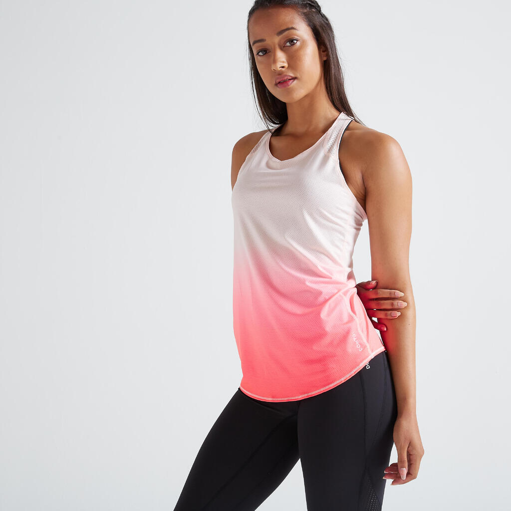 Débardeur Fitness bretelles croisées rose