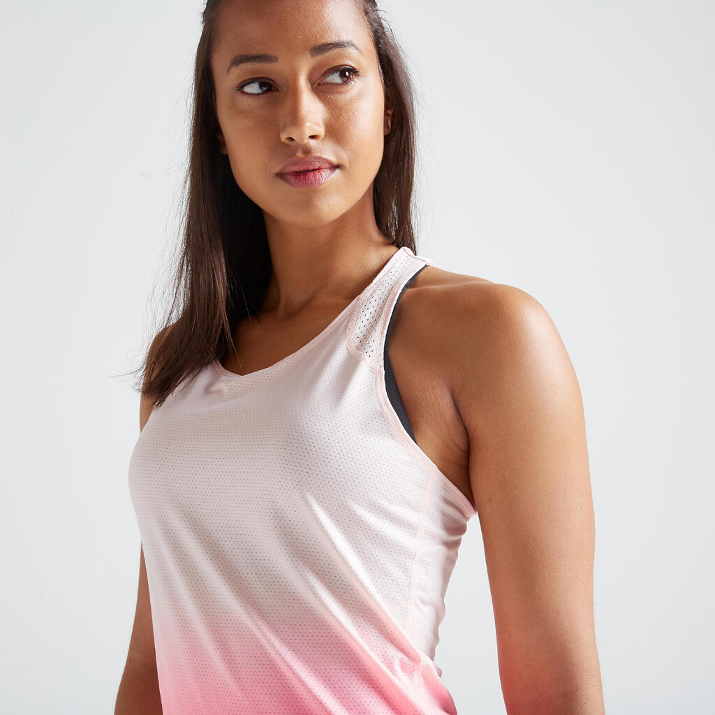 Débardeur Fitness bretelles croisées rose