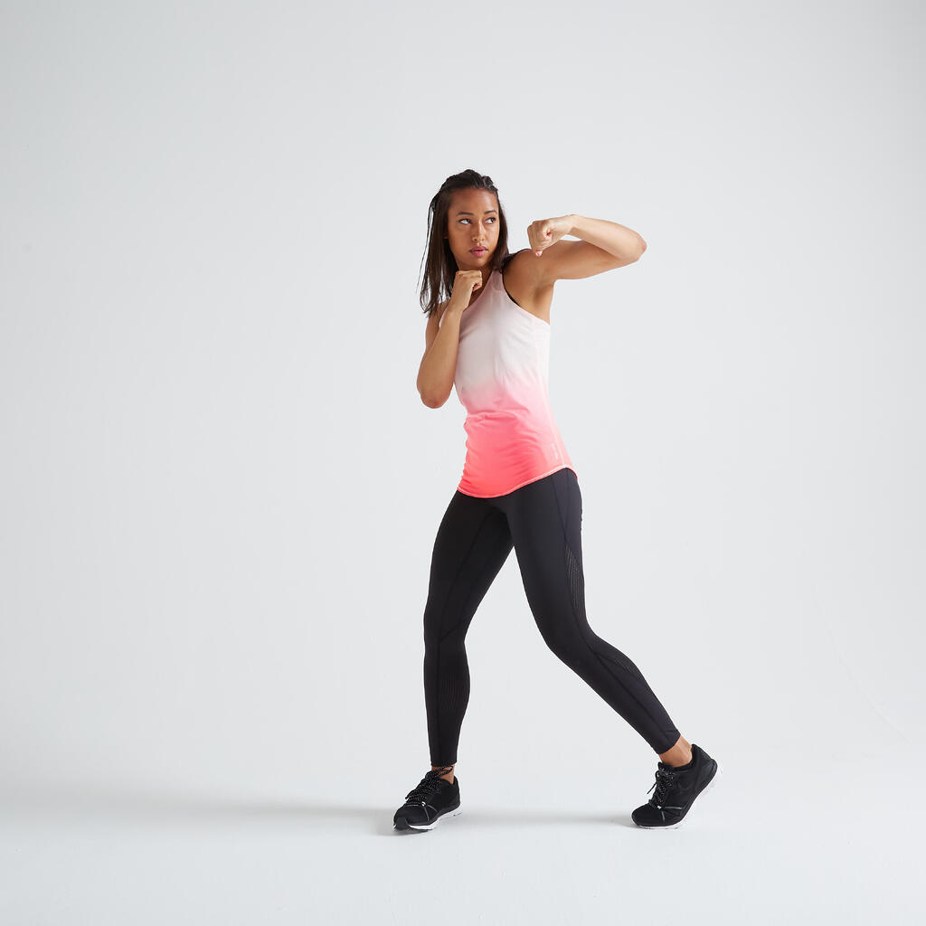 Débardeur Fitness bretelles croisées rose