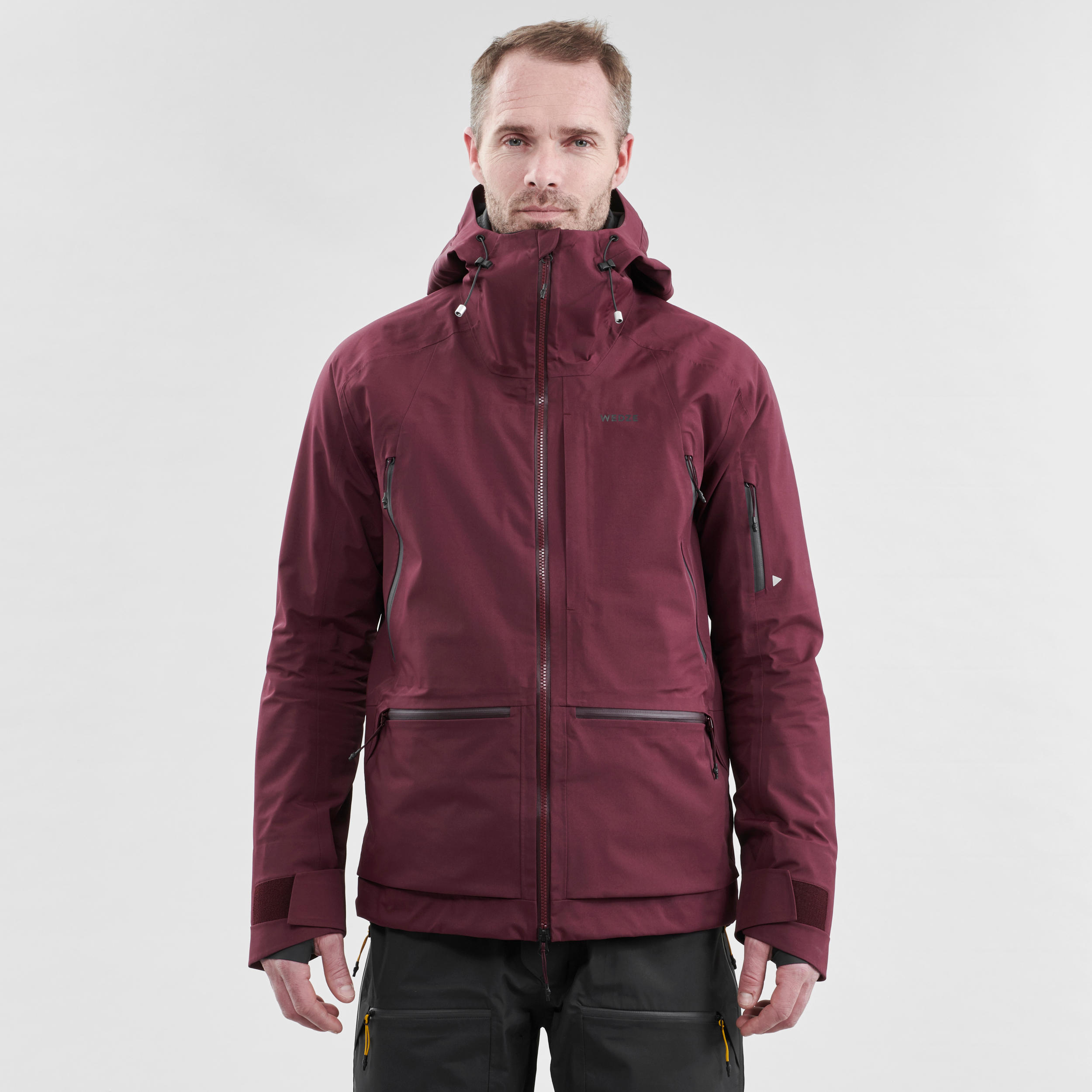 maroon ski jacket