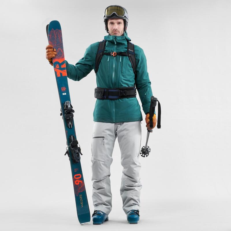 PÁNSKÁ LYŽAŘSKÁ BUNDA NA FREERIDE 500 ZELENÁ 