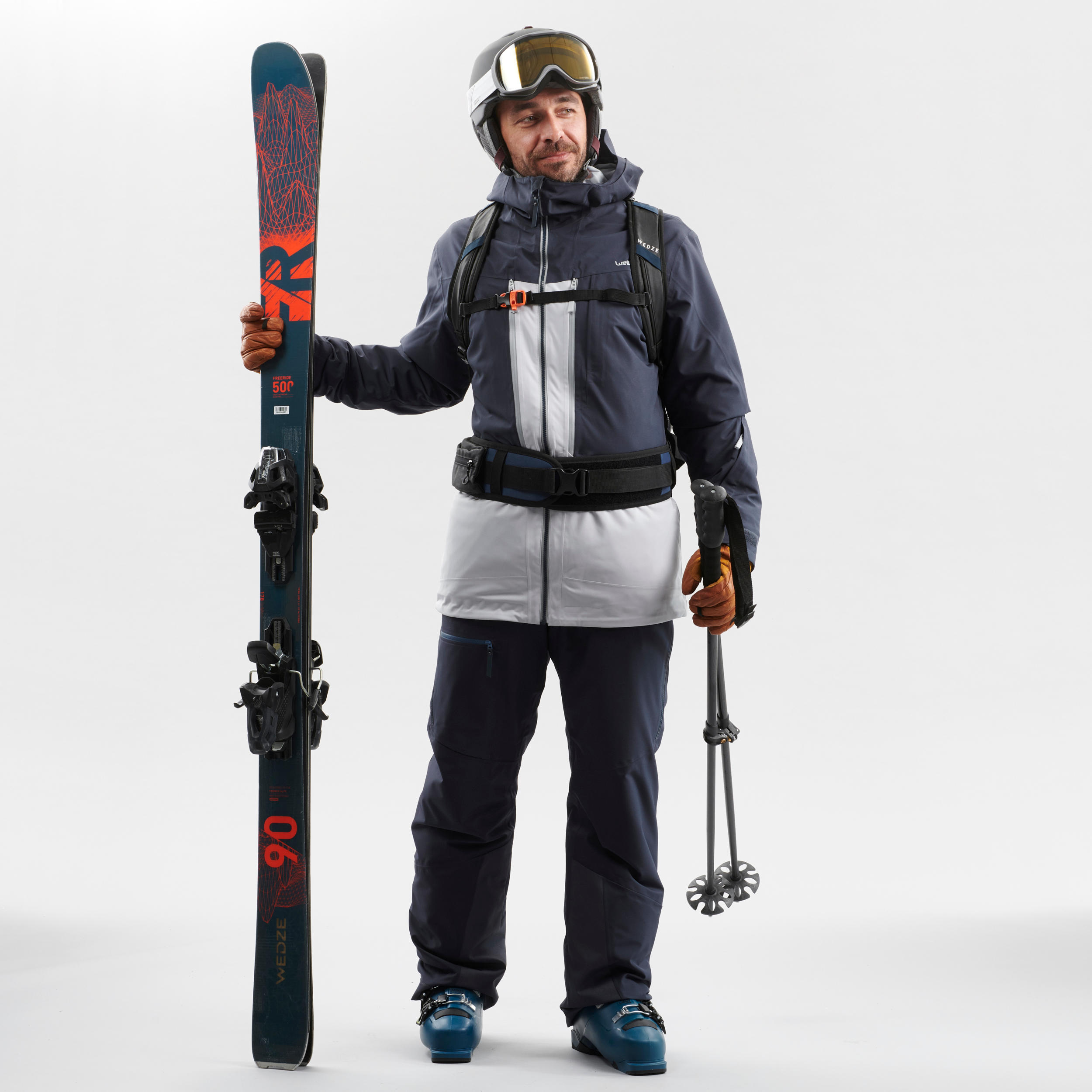 Pánská lyžařská bunda na freeride FR500 šedá 4/26