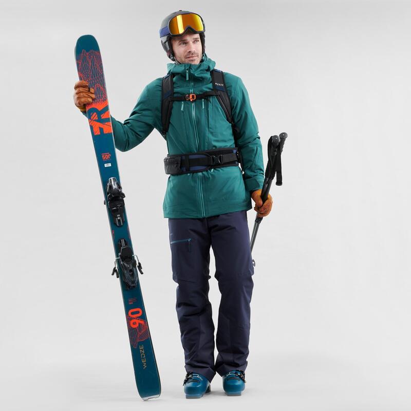 PÁNSKÁ LYŽAŘSKÁ BUNDA NA FREERIDE 500 ZELENÁ 