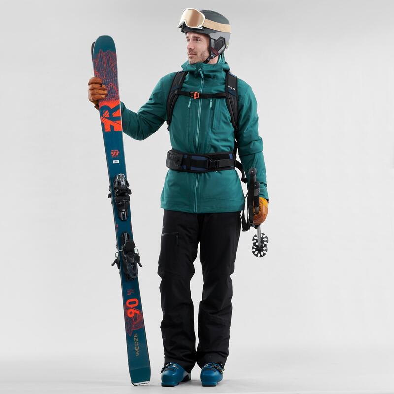 PÁNSKÁ LYŽAŘSKÁ BUNDA NA FREERIDE 500 ZELENÁ 
