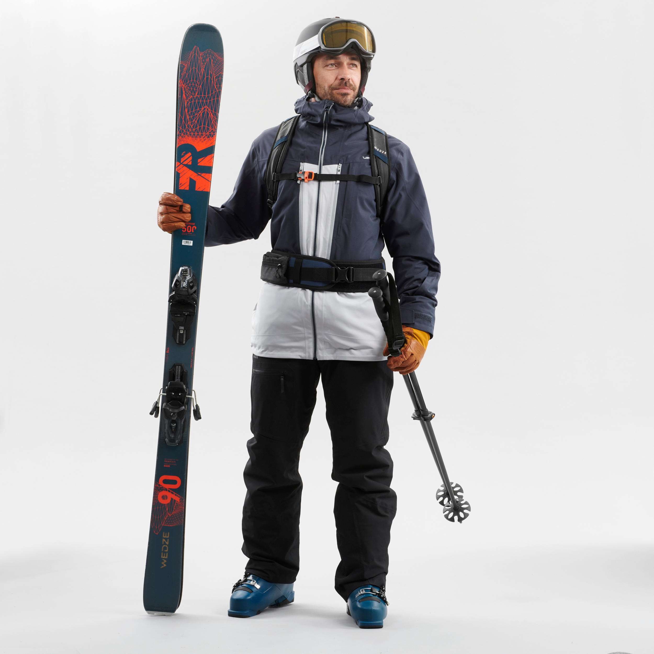 Pánská lyžařská bunda na freeride FR500 šedá 5/26