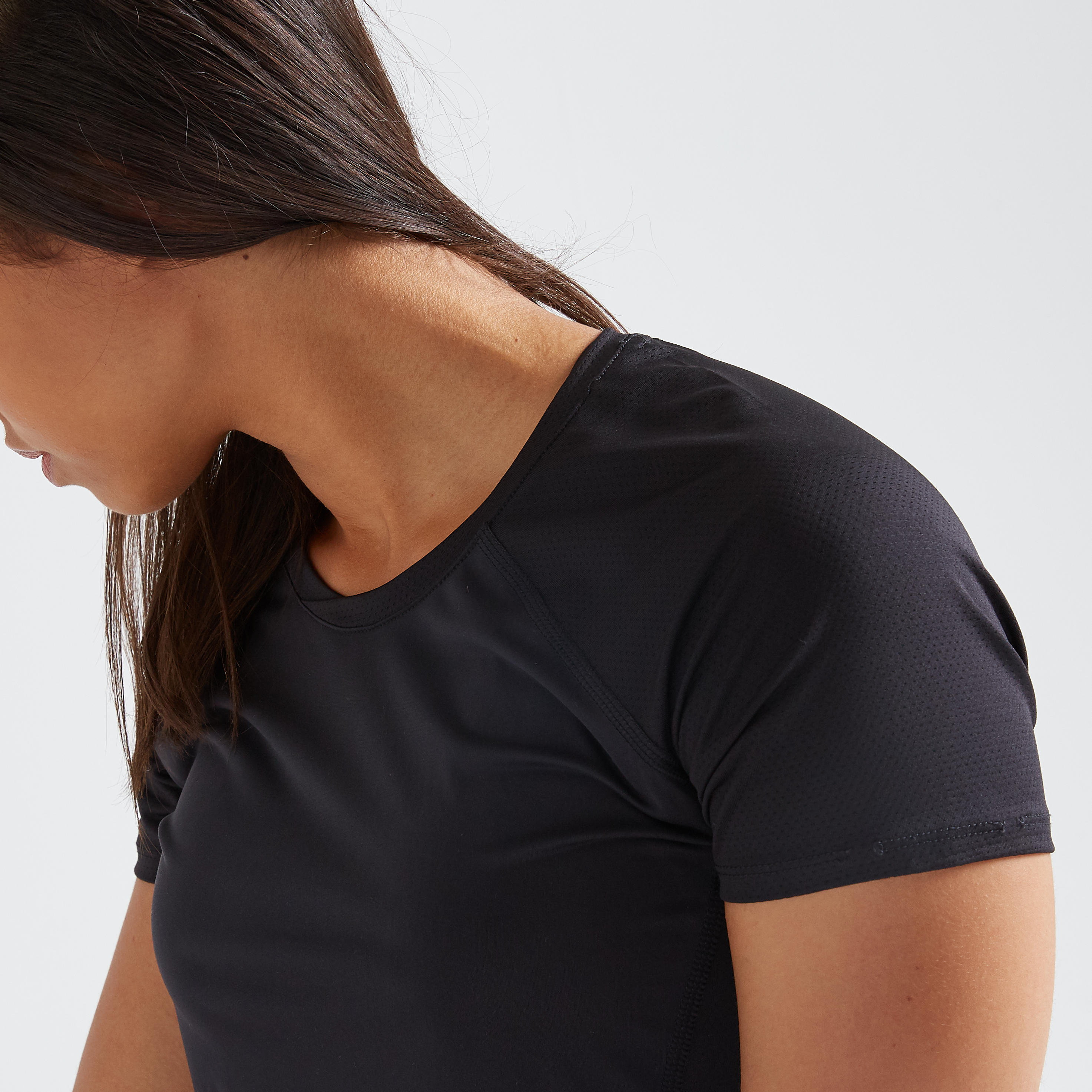 T-shirt fitness cardio training femme noir 500 5/5
