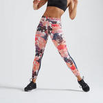 Domyos Fitness legging 500 voor dames, bloemenprint