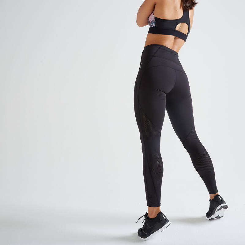 Mallas de Fitness Cardio Mujer Negro Talle Alto Moldeadoras