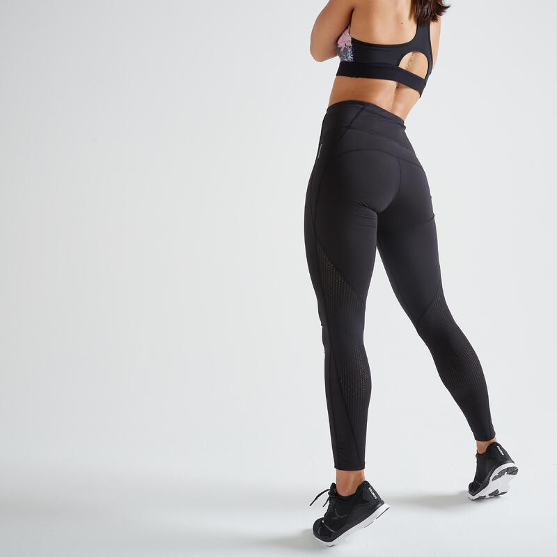 DOMYOS Kadın Siyah Toparlayıcı Spor Taytı 500 - Fitness Kardiyo DOMYOS Kadın Siyah Toparlayıcı Spor Taytı 500 - Fitness Kardiyo