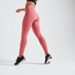 Mallas Mujer Fitness Vientre Plano Domyos FTI500 Coral