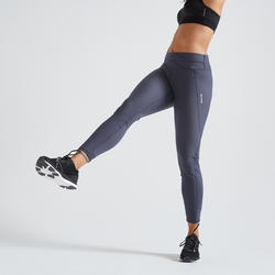 Mallas Mujer Fitness Vientre Plano Domyos FTI 520 Gris